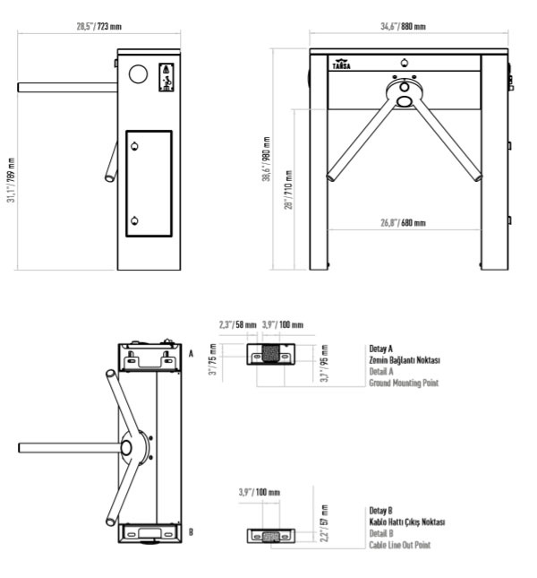 LTT 303 J Paralı Geçiş Turnike Sistemi