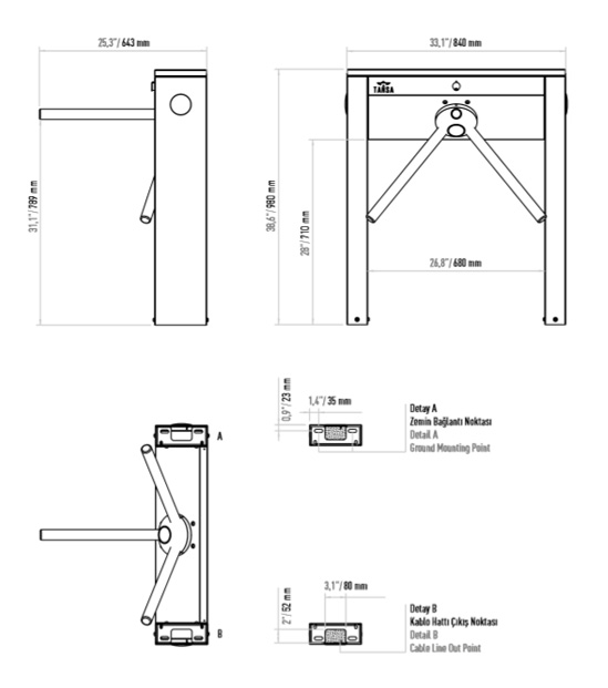 LTT 303 S Single İnce Turnike Sistemi